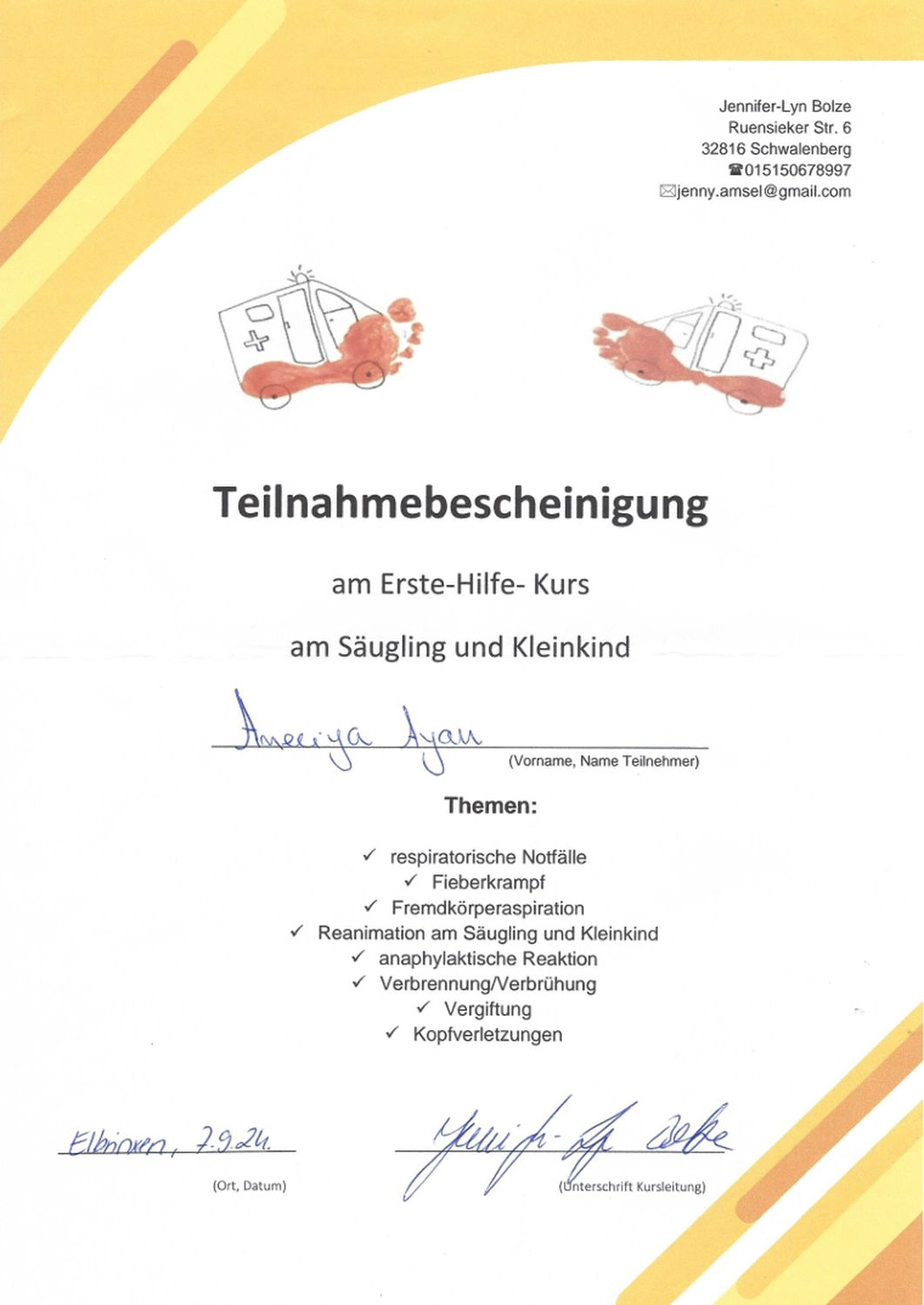 Aneliya Ayan Mother care — Mutterpflege — Bad Pyrmont — Betreuung